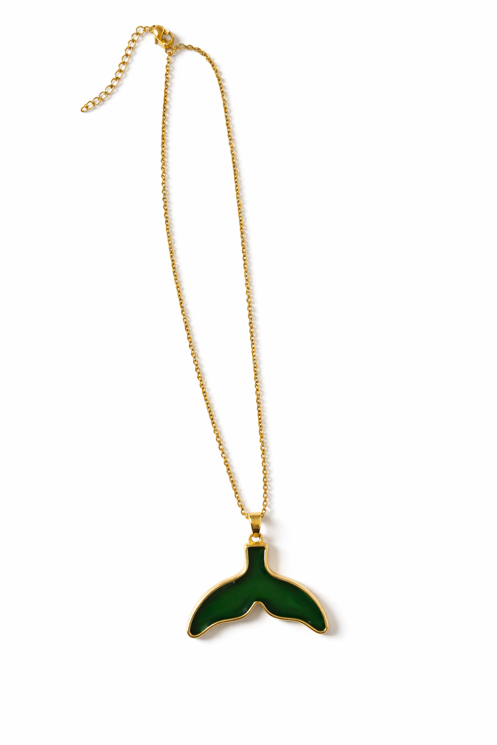 שרשרת סנפיר לבן/ירוק