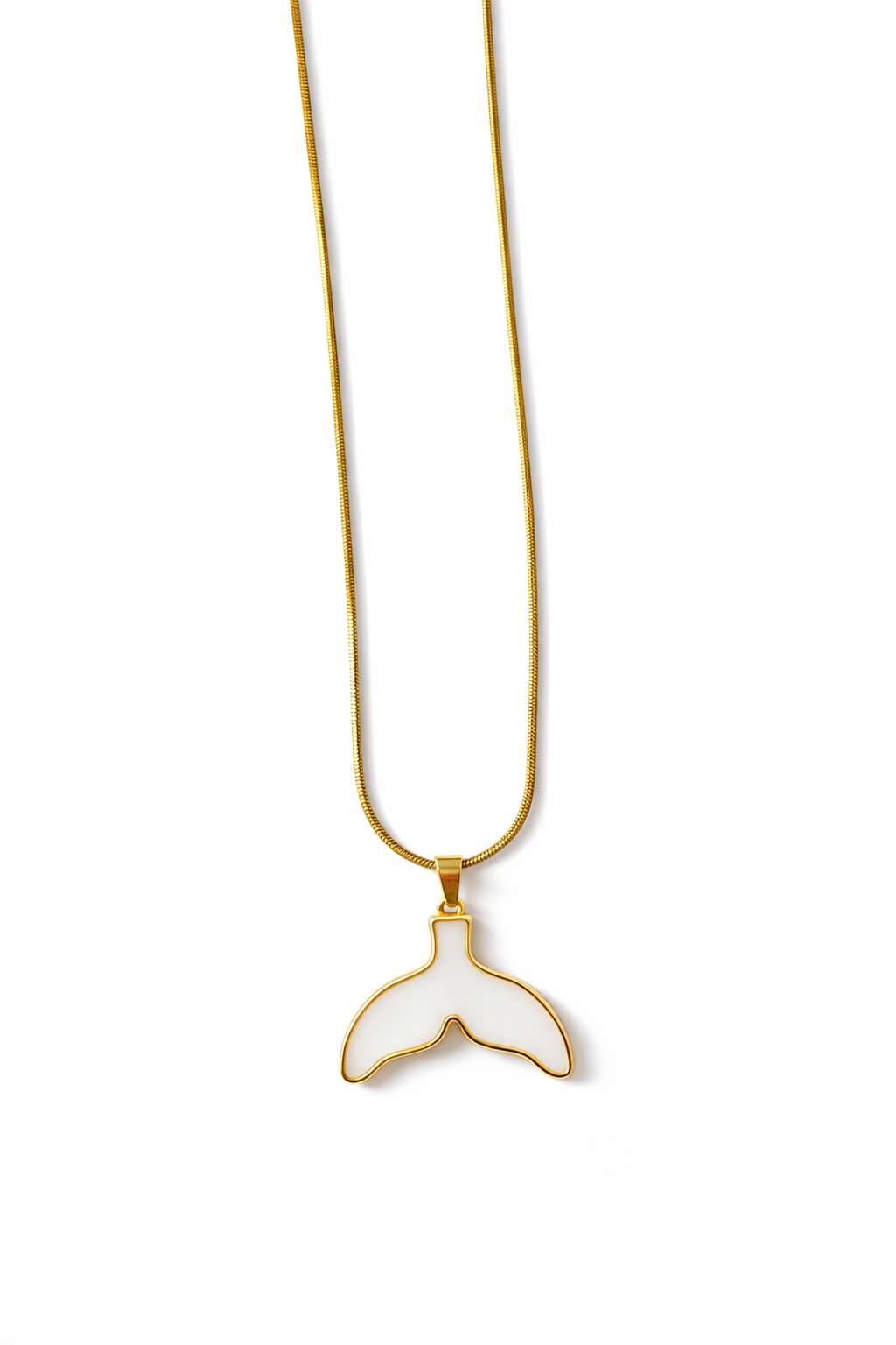 שרשרת סנפיר לבן/ירוק