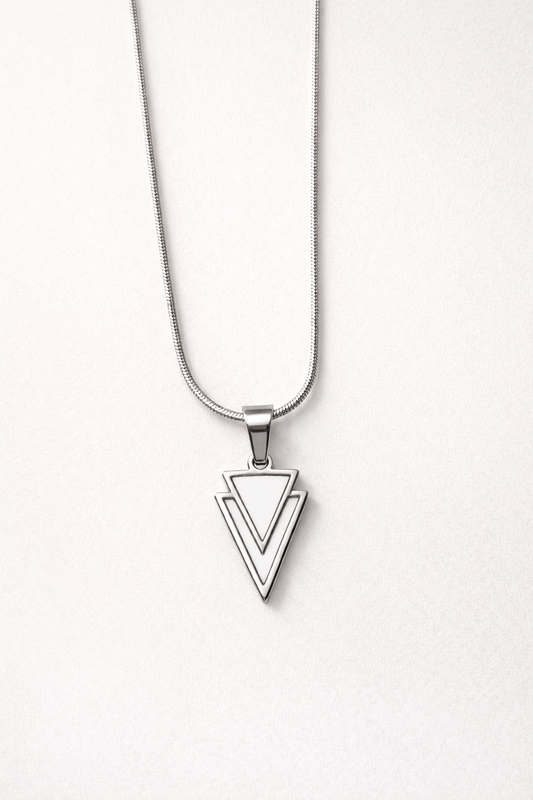 שרשרת נקודת איזון עם תמציות פרחי באך לאיזון ורוגע עשויה סטיינלס סטיל בציפוי זהב או גימור טבעי